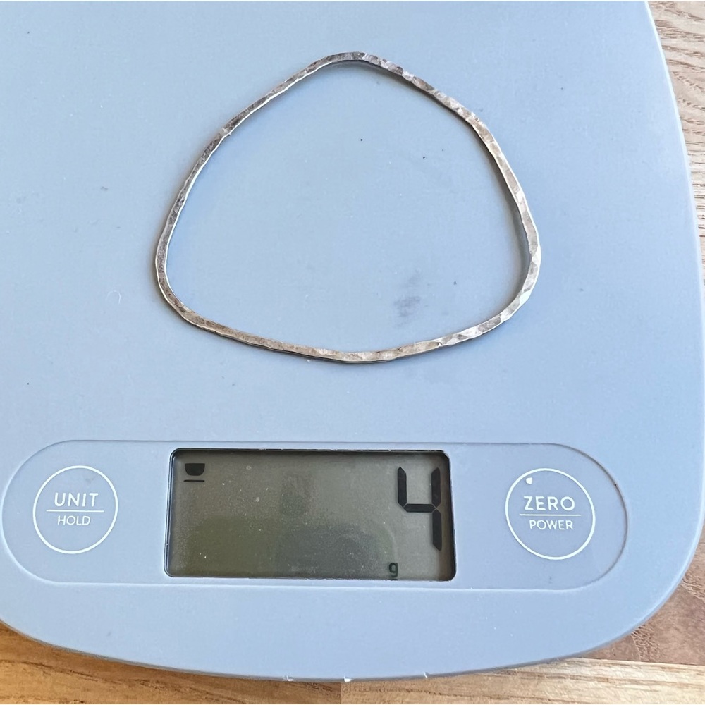 Hammered Silver Triangular Bangle Bracelet - image 5